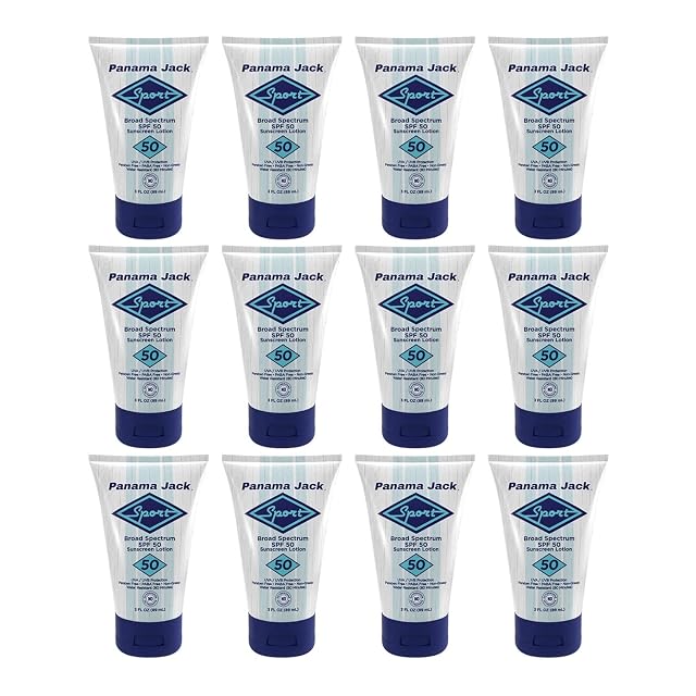 Panama Jack Sport Sunscreen Lotion - SPF 50 Broad Spectrum UVA UVB Protection Non-Greasy PABA Paraben Gluten Cruelty
