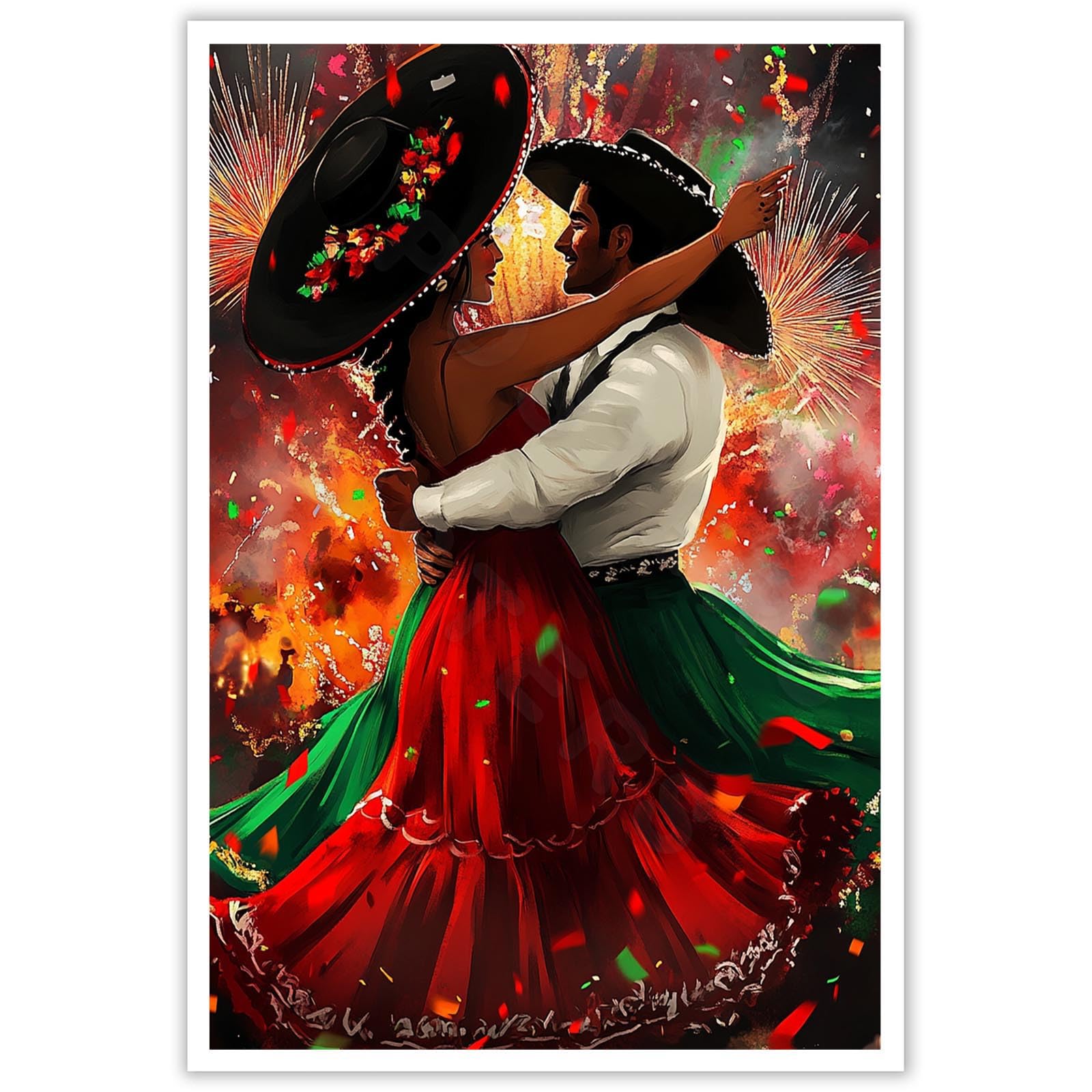 Amazon.com: Vintage Mexican Dance Canvas Wall Art – Vibrant Baile