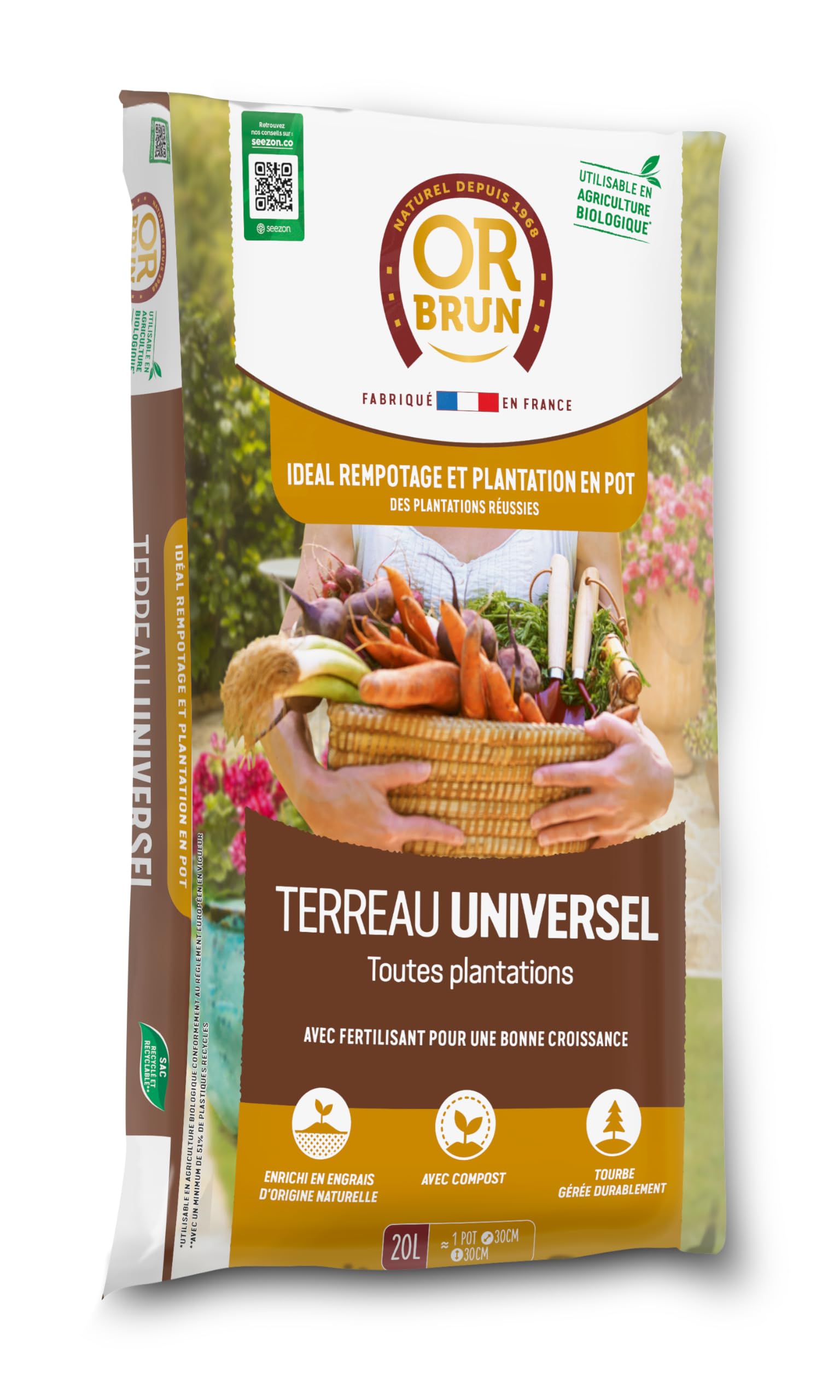 Terriccio universale - MARRONE ORO - OBRTUNI20N - 20 L