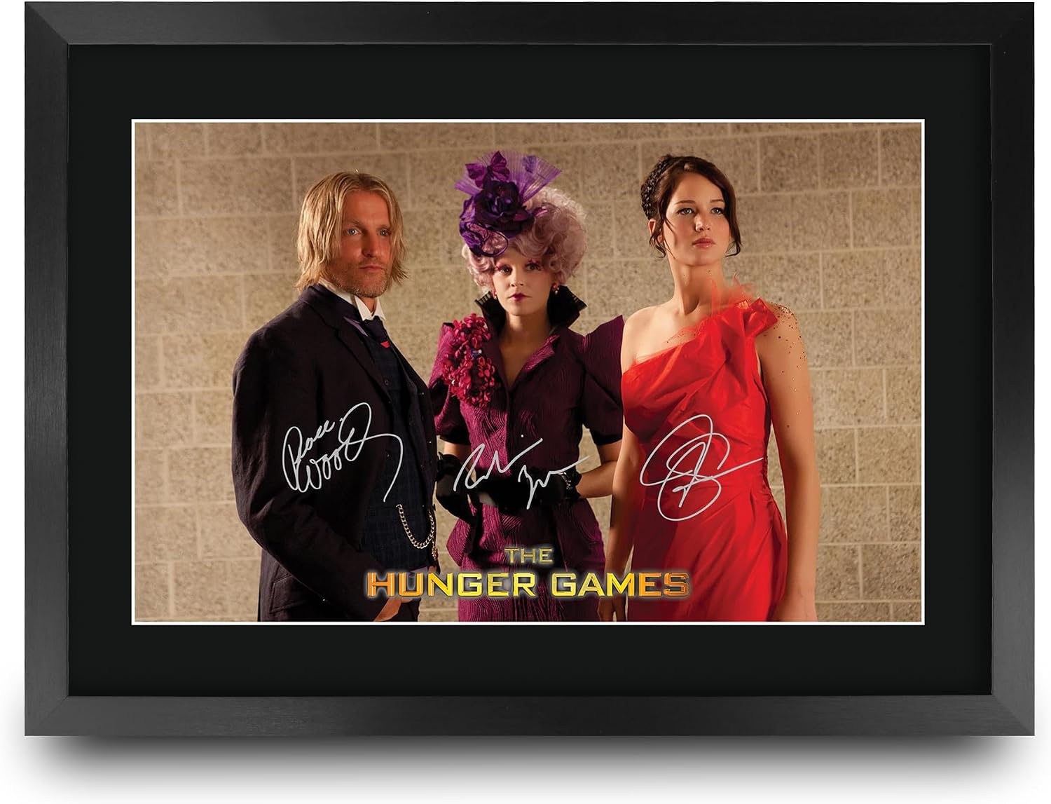 HWC Trading The Hunger Games Jennifer Lawrence 16 x 12 inch Gifts Printed Poster Set Signed Autograph Picture for Movie Memorabilia Fans - 16" x 12" Framed