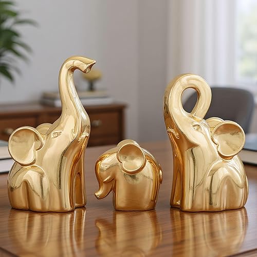 Miniatura 9 de 2 figuras coleccionables de elefante con tronco hacia arriba, estatuas perfectas para decoración del hogar, estatua de elefante africano regalo