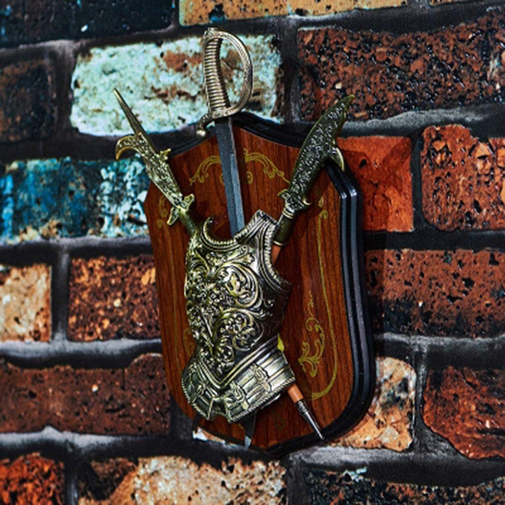 Amazon.co.jp: 中世の騎士の刀と盾、中世の壁の装飾、古代ローマの刀の