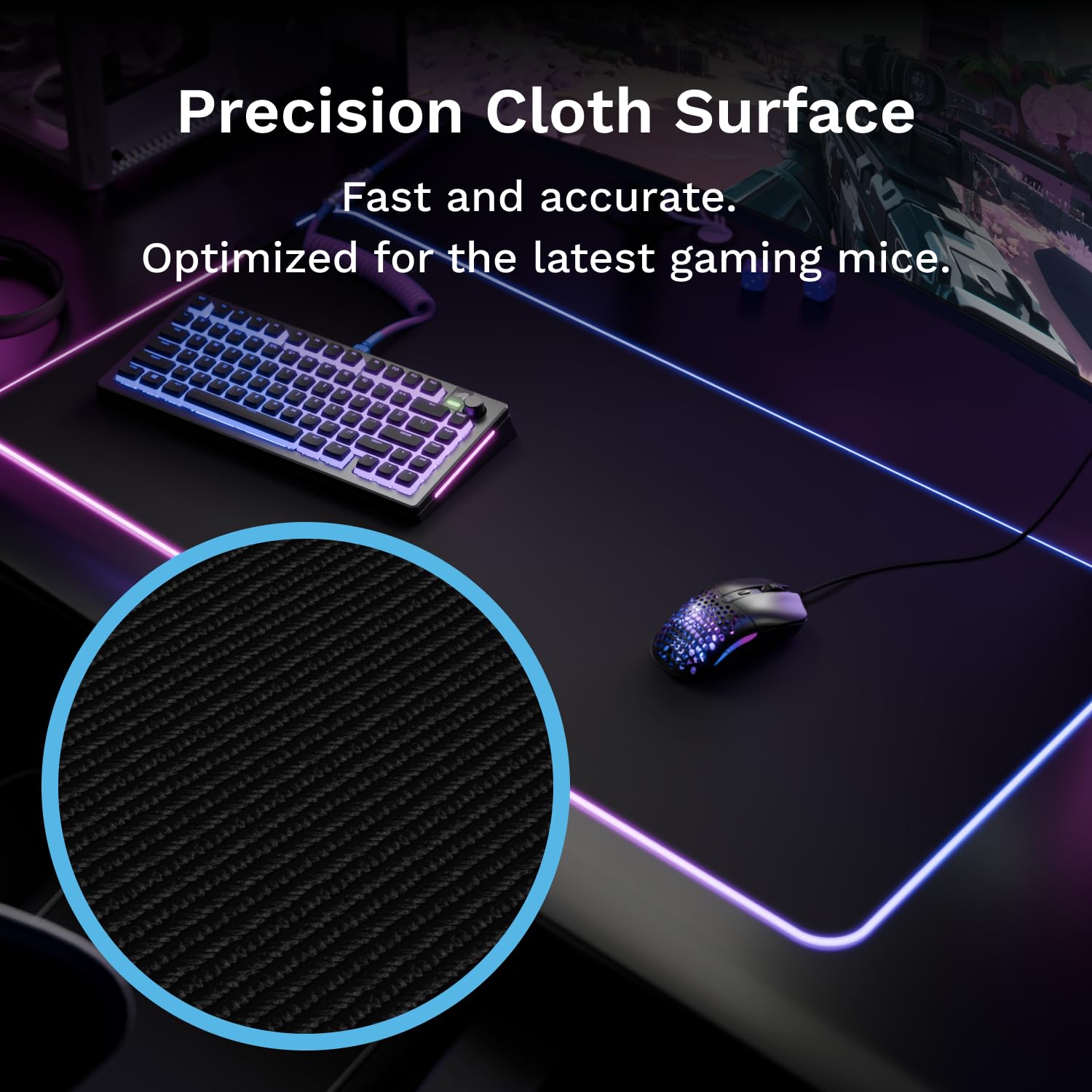 Amazon.co.jp: Glorious Mouse Pad 2 GLED Large Extended Black RGB