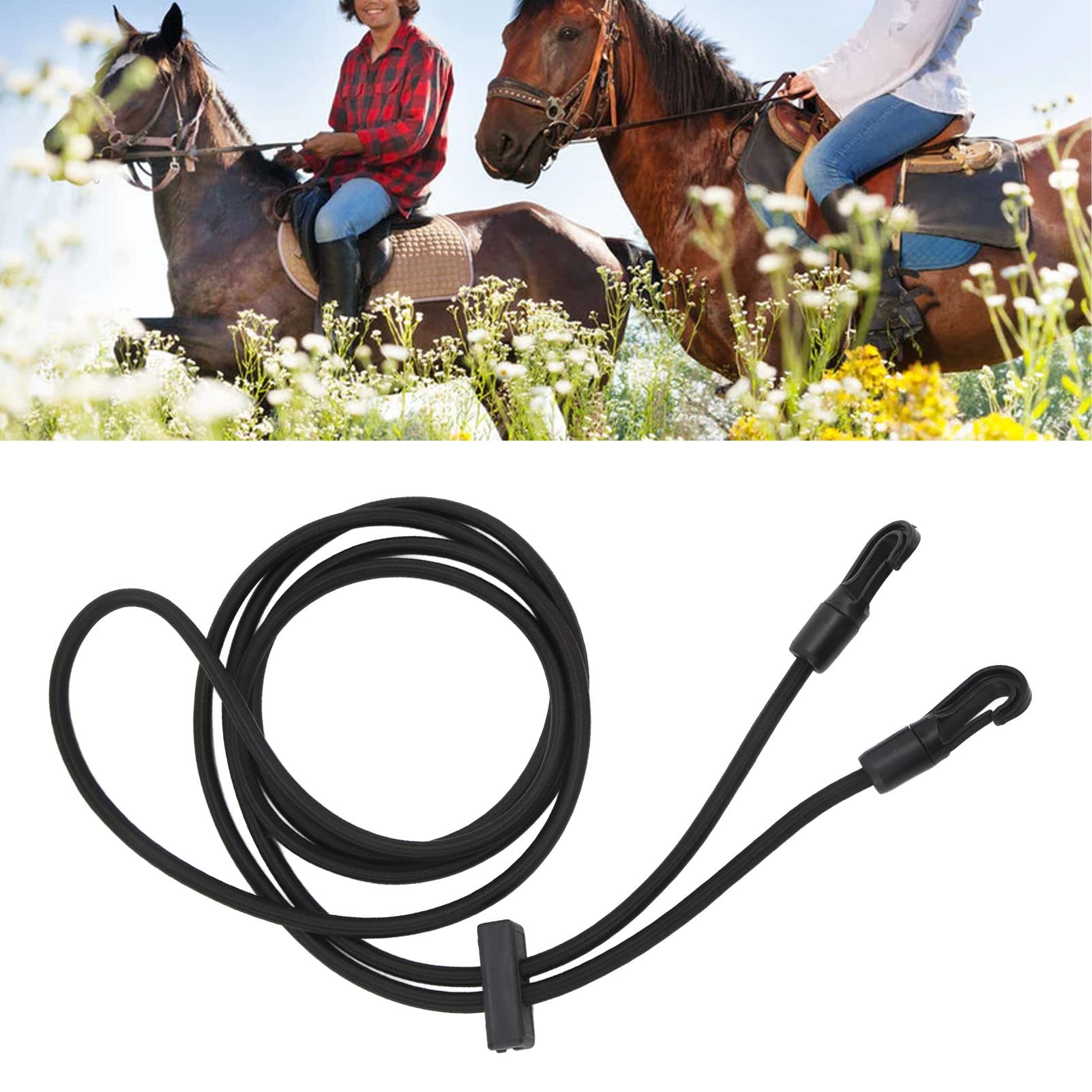 Riendas de Cuerda para Caballos, Ajustable Riendas de Entrenamiento de Caballos, Cuerda Elástica de Caballo, Riendas Laterales Pare Caballo, 3,3 m de Largo para Suministros Ecuestres