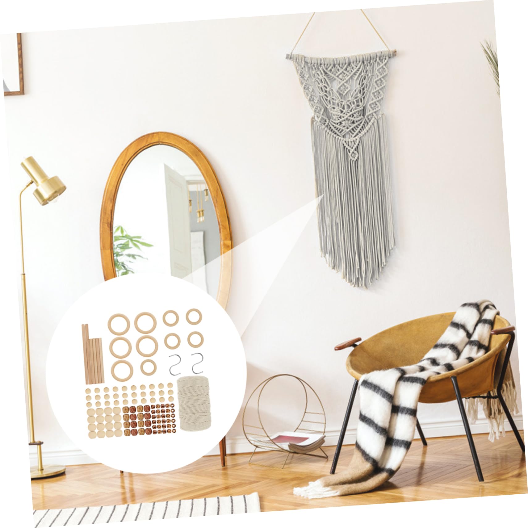 NUOBESTY 1set Kit Macramè Completo Per Creazioni Artistiche Di Arazzi e Decorazioni Murali Materiale Versatile Per Hobbisti e Principianti Per Appendere Piante e Ornamenti Domestici