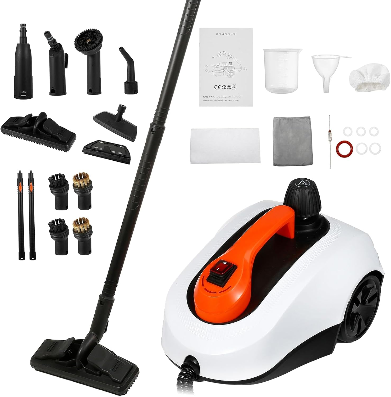 Dyna-Living 1800W Multipurpose Steam Cleaner for Home Use 5.0 BAR Steam Cleaner for Car Detailing 320°F High-Temp Steam Cleaner for Carpet Floor Steam Cleaner with Stainless Steel Inner Pot, 1800 ML
