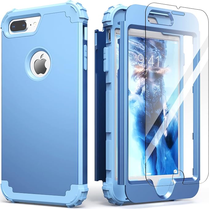Idweel Capa para Iphone 8 Plus, Capa para Iphone 7 Plus com Protetor de Tela, 3 - imagem principal