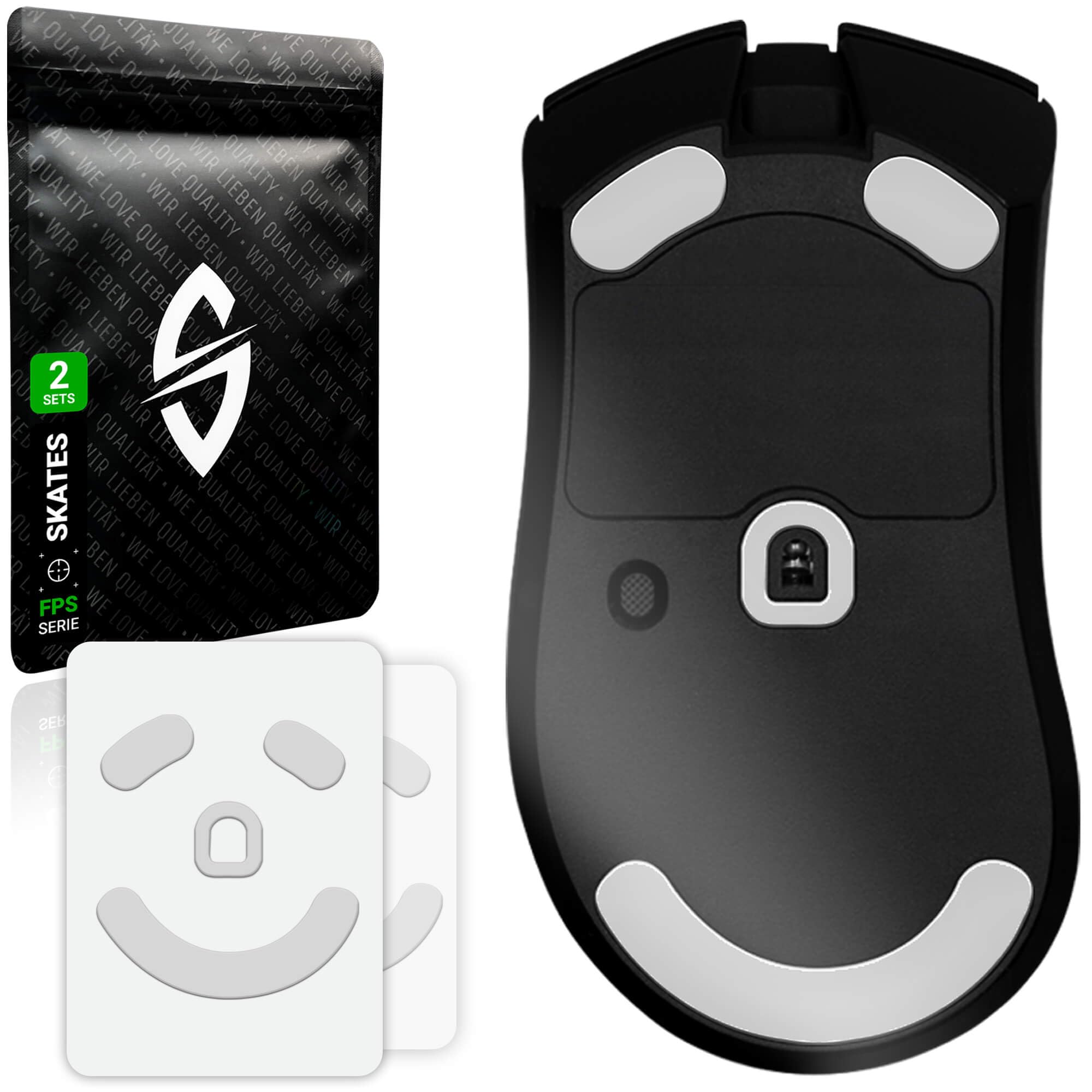 SensoryBoost FPS 2.0 Glides para Razer DeathAdder V3 Pro (2 Juegos) Pies de ratón de Repuesto - Perfil Plano, máxima precisión, autopulir, Duradero y Ajuste
