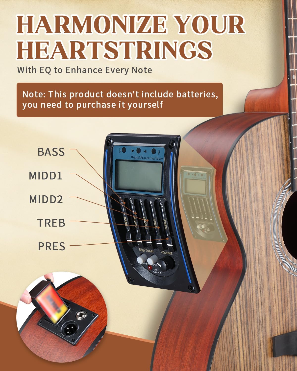 Ktaxon 41 Inch Cutaway Acoustic Electric Guitar, Full Size Walnut Wood Body Beginner Guitars Kit with 15W Amp, Extra Strings & Capo Includes All Accessories (Brown)