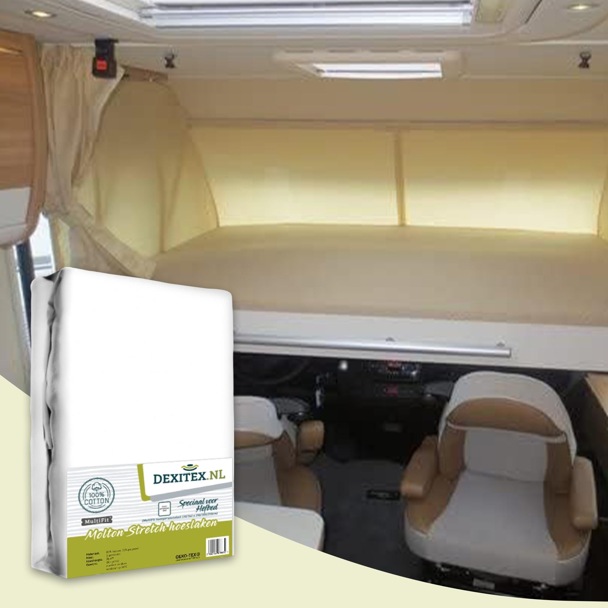 Molton Matratzenschoner Matratzen Hubett - Wohnmobil mit Hubett - Wohnwagen mit Hubett - Wohnwagen Matratze -Oeko-TEX - 100% Baumwolle