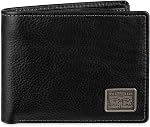 Levi's Porte-monnaie classique bifold homme avec plusieurs fentes de cartes et fenêtre d'identification, voyageur brun, une taille, porte-magne classique bi fold avec plusieurs emplacements de cartes