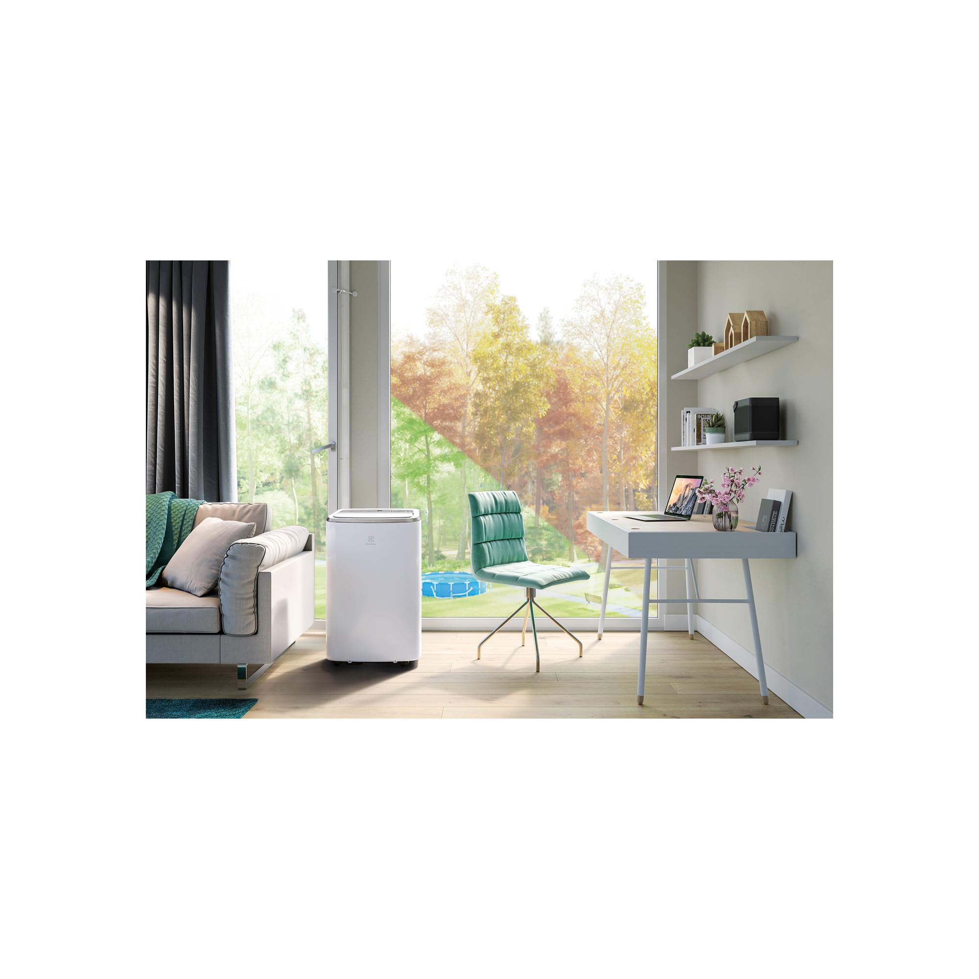 Electrolux Condizionatore portatile ChillFlex Slience EXP26U558CW, raffreddamento, gas sostenibile R290, silenzio e comfort, 61dB, Bianco