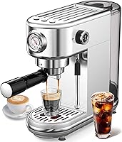 Vista 1 de Máquina de café expreso con espumador de leche, cafetera de espresso a presión de 20 bares, con tanque extraíble de 44 onzas, cafetera compacta