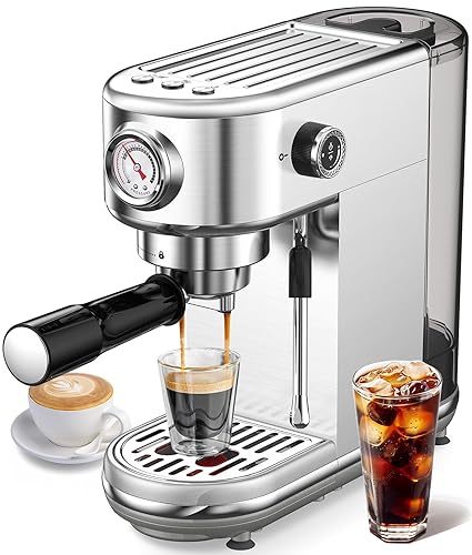 Espresso Machine with Milk Frother, 20 Bar High Pressure Professional