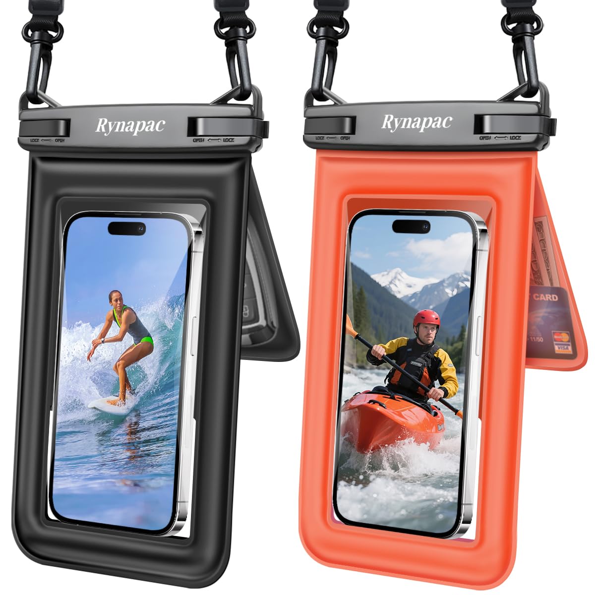 Photo 1 of [Up to 8.5''] Waterproof Phone Pouch Floating 2 Pack, IPX8 Double Space Waterproof Phone Case with Lanyard for iPhone 17 16 15 Pro Max, Galaxy S26 Ultra, Cellphone Dry Bag Beach Cruise Ship EssentialsLPNPMGN3132088
