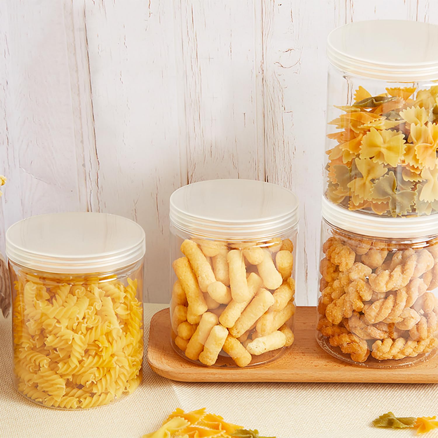 48 Frascos De Plástico Transparente De 4 Onzas Con Tapas De Boca Ancha