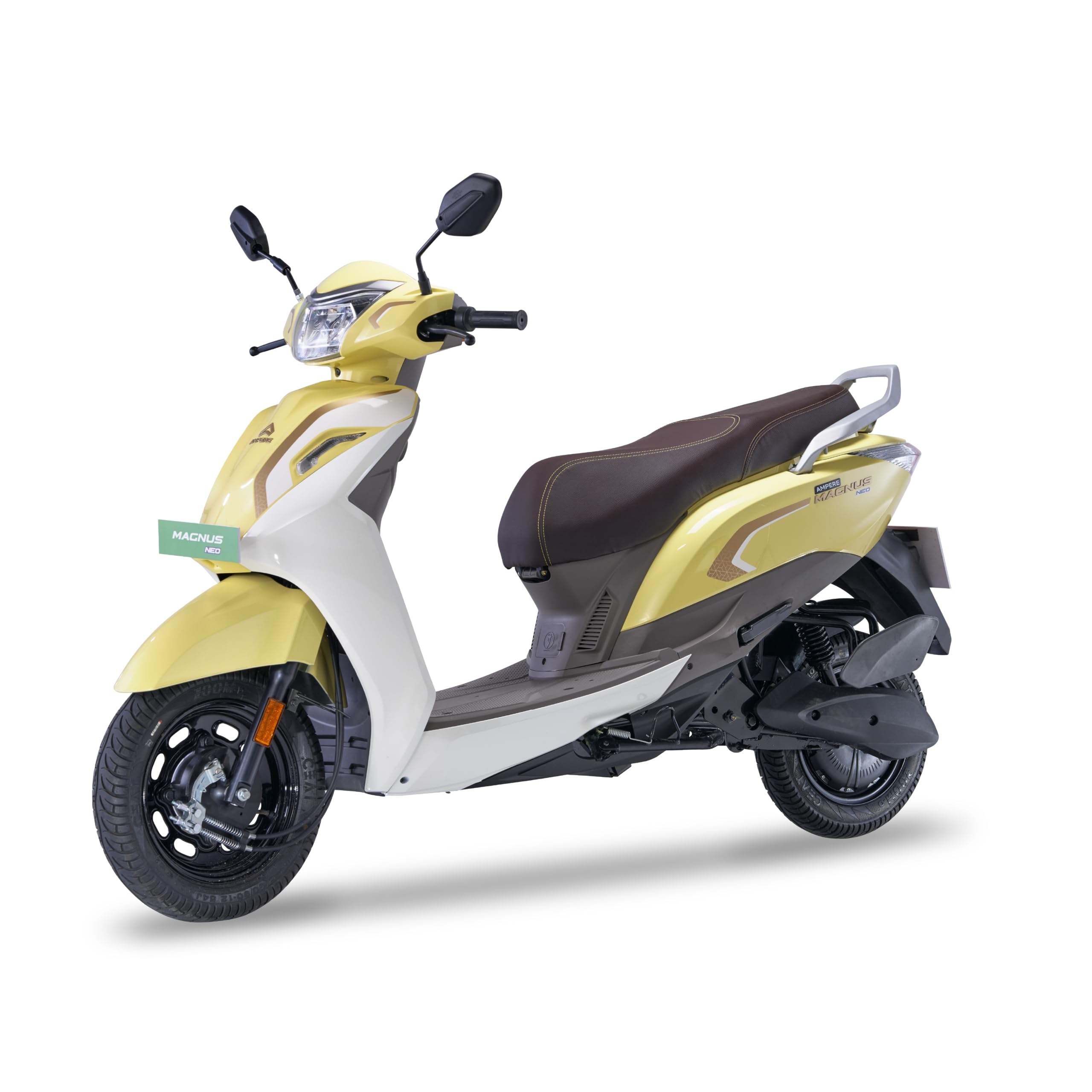 Ampere Magnus Neo Electric Scooter by Greaves I 125 km IDC Range I Next Gen LFP Battery I Booking for Ex-Showroom Price (with Portable Charge, Butter Yellow - Single Tone)