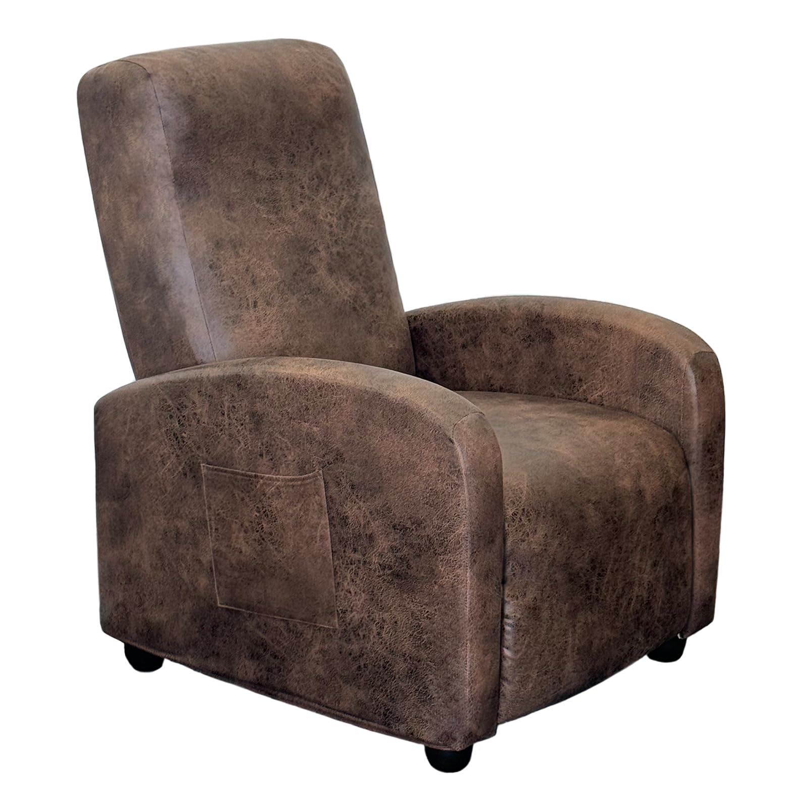 ANARACHON Recliner Chair Covers Leather Look Recliner Cover 4-Piece Slipcovers for Small Reclining Chair Furniture Protector for Kids Dogs Pets Spandex Fabric Washable (1 Small Seater, 02 Brown)
