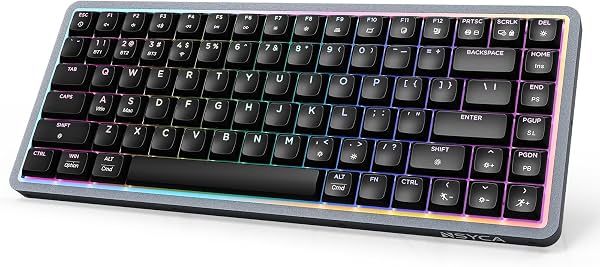 Teclado mecánico inalámbrico de perfil bajo Air75, marco de aluminio 75%, intercambiable en caliente, teclas PBT, retroiluminación RGB, Bluetooth/2.4GHz/USB-C, teclado gamer con software para Mac y Windows (negro)
