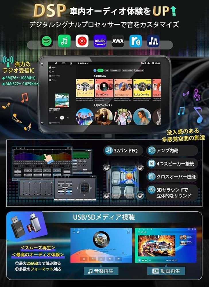 KASUVAR Android ディスプレイオーディオ 10.1 KAR10C Amazon.co.jp: KASUVAR Android ディスプレイオーディオ 10.1