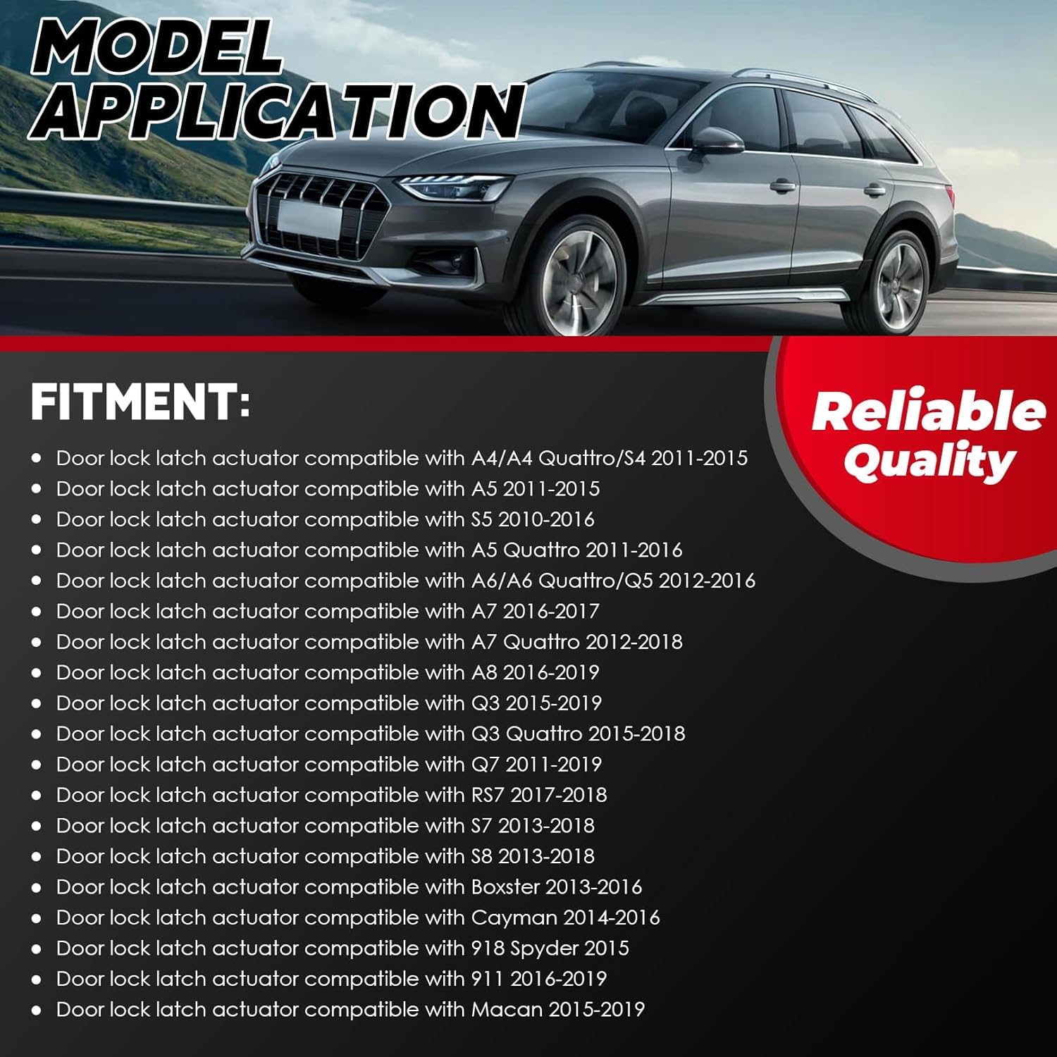 Door Lock Latch Actuator Compatible with A4 A5 A6 A7 A8 Q3 Q5 Q7 RS7 S4 S5 S7 S8 Boxster 2013-2016 Cayman 2014-2016 911 Macan 937-959