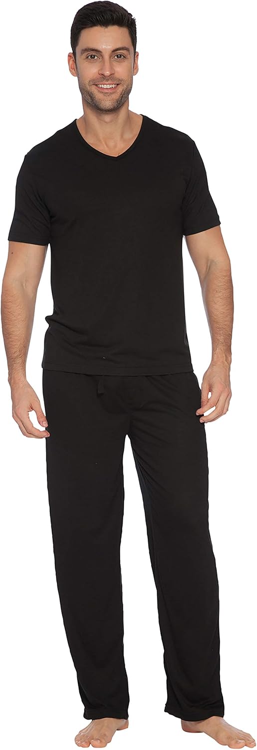 Intimo Mens Soft Knit Short Sleeve V-Neck Top