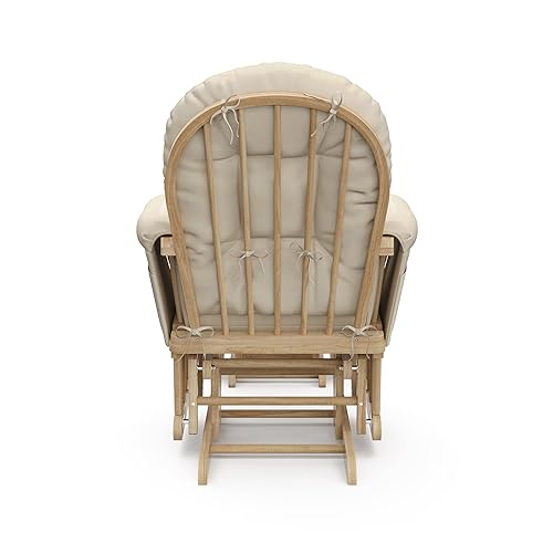 Miniatura 121 de Storkcraft Mecedora y otomana, cojín acolchado, bolsillo de almacenamiento, rodamientos de metal cerrados para un movimiento suave, fácil