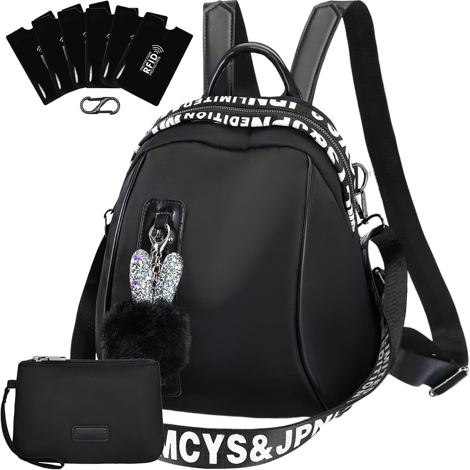 Zaino Donna Eshow Multitasche - Zainetto 23x15x29 Cm Nylon, Regolabile, Per Scuola E Viaggio - Foto 10