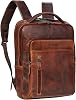 STILORD 'Tory' Leather Backpack Large Mens Womens Rucksack Vintage Laptop Backpacks 13 Inch Business Hand Luggage Travel Backpack Men Women Backpack, Colour:Salerno - Brown