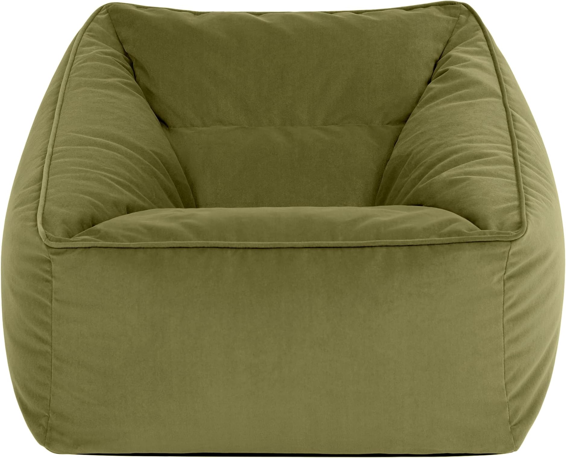 icon Natalia Velvet Bean Bag Chair with Filling Included, Green