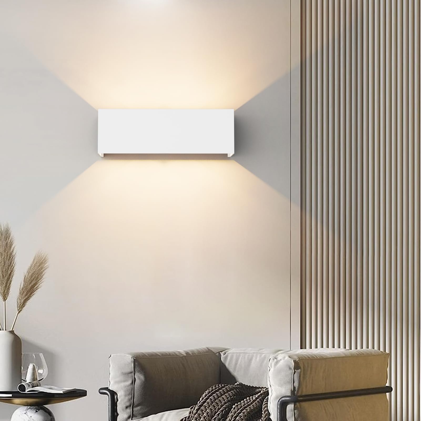 Klighten lampade da parete 30W Esterno/Interno Moderno, lampada da esterno Bianco Caldo 3000K Applique da Parete, IP65 Impermeabile, Angolo del Fascio Regolabile Applique(Bianca)