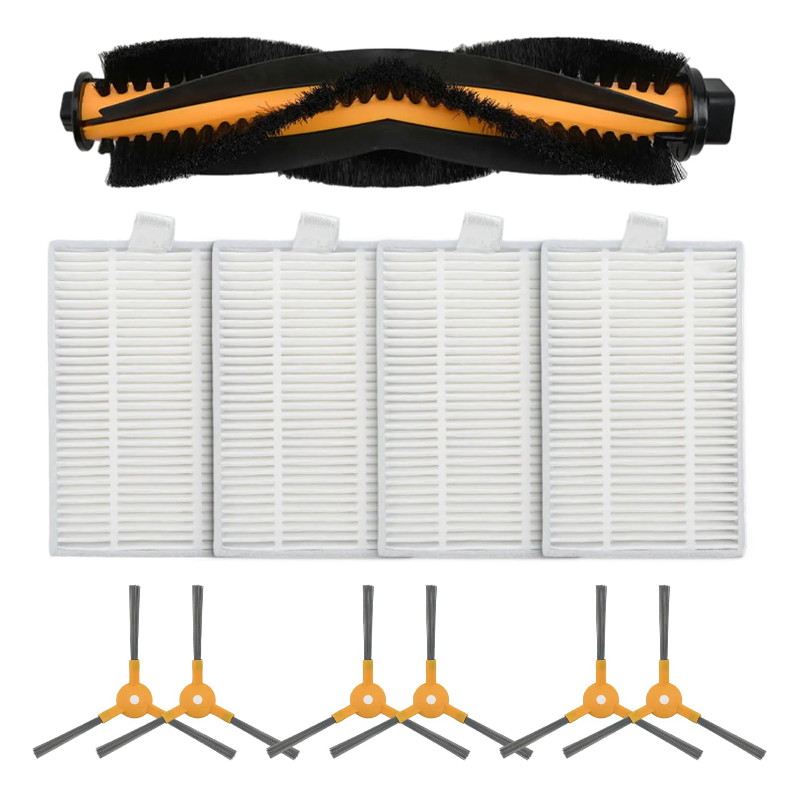 11PCS Replacement Main Side Brush Filter Kit for bObsweep PetHair for SLAM Robot Vacuum Cleaner Parts, 1 Main Brush, 4 Filter,6 Side Brushes