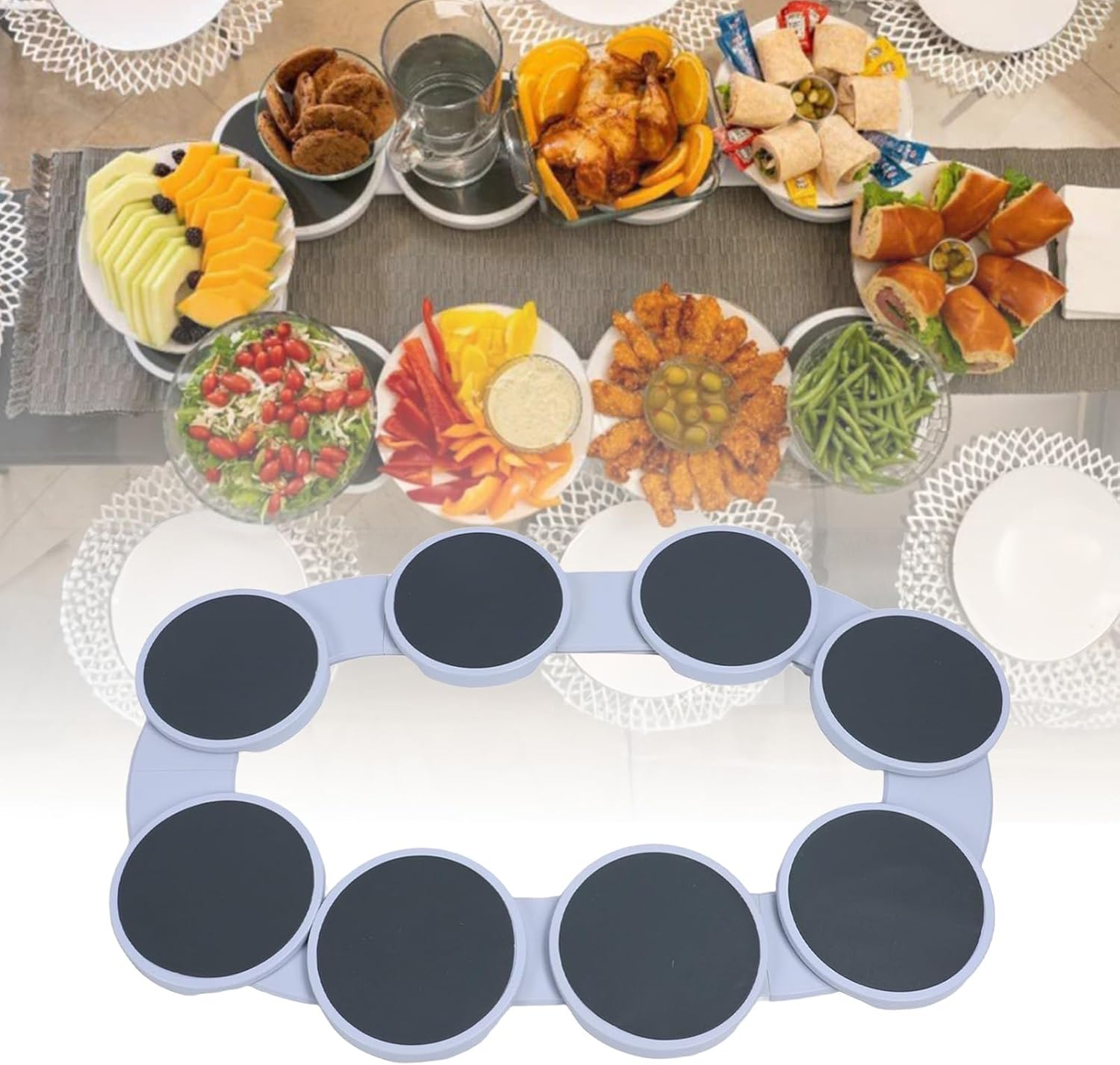 CTREVL Tabletop Rotating Serving Tray, Lazy Susan for Dining Table ...