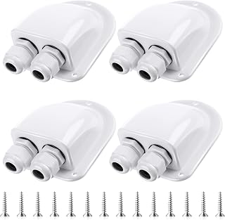 4 Pieces Solar Double Cable Entry Gland for All Cable Types 13AWG to 7AWG, RV Accessories Waterproof ABS Solar Dual Cable Entry Housing for RVBoatYachtRoofCamper Van