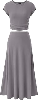 PRETTYGARDEN Two Piece Skirt Set for Women 2026 Summer Spring Dressy Casual Knit Travel Vacation Matching Lounge Outfits Price In India