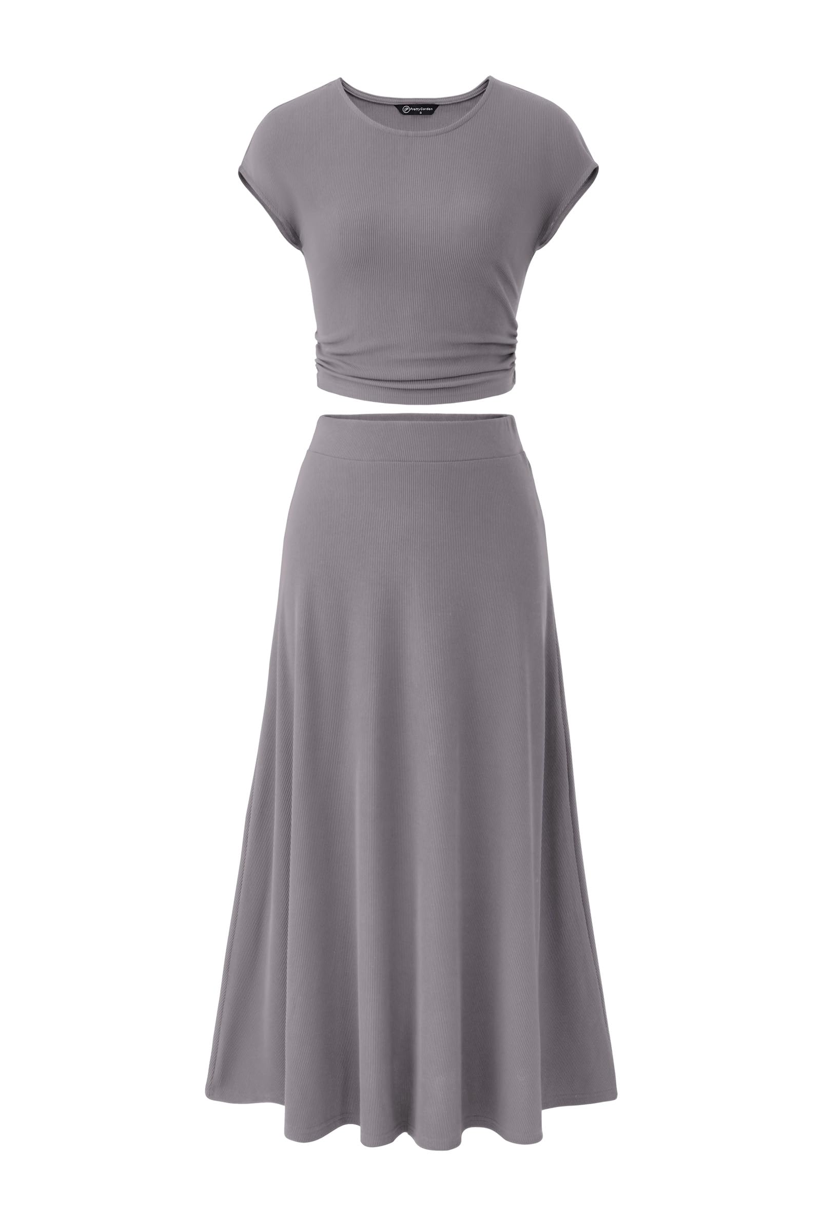 PRETTYGARDEN Two Piece Skirt Set for Women 2026 Summer Spring Dressy Casual Knit Travel Vacation Matching Lounge Outfits