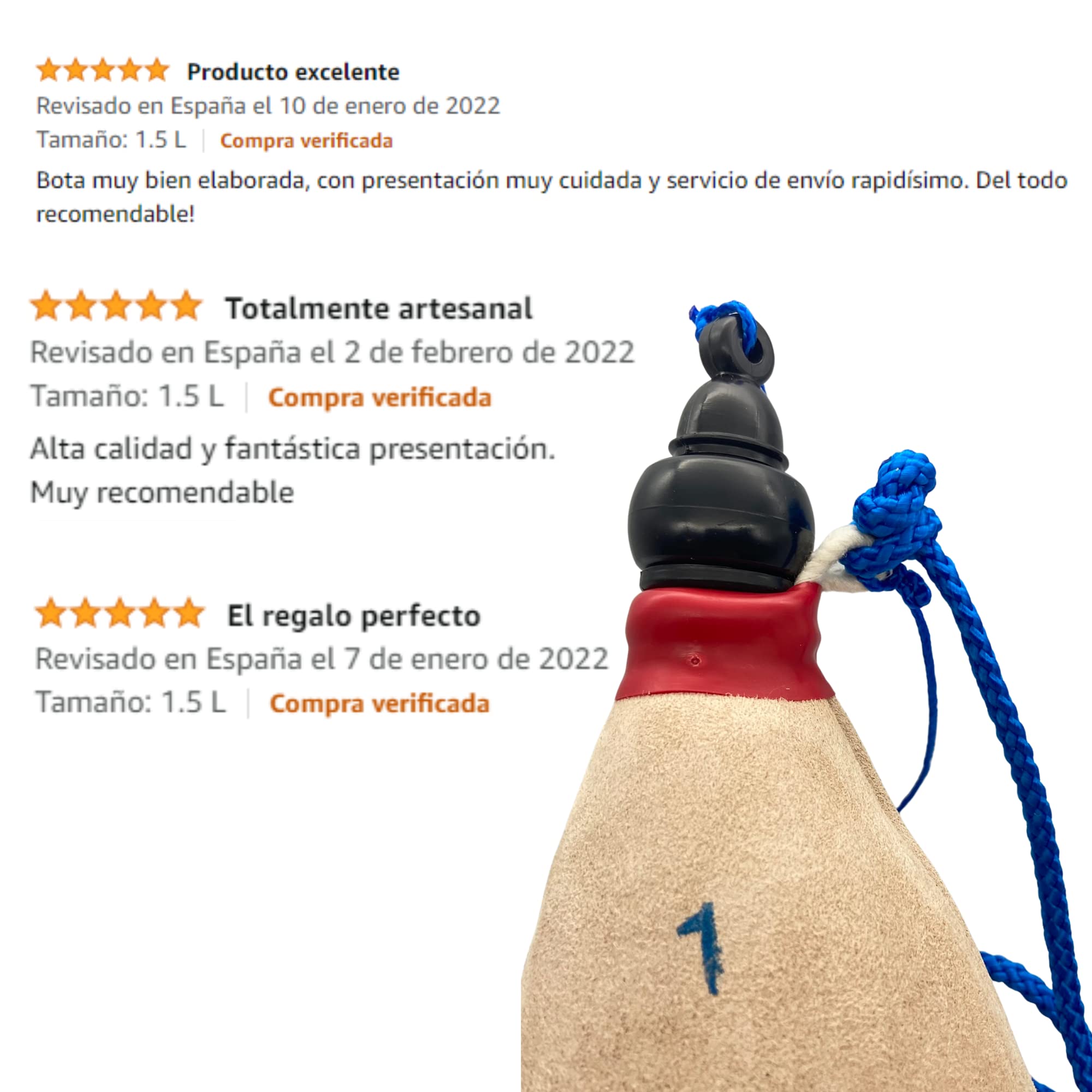 Gourde en Cuir Premium Outre de Vin Cuir de Chèvre Couleur naturelle Intérieur Latex Gourde Ancienne Botas pour le Transport et le Stockage de Boissons Disponible en 1L, 1.5L et 2L (1L)