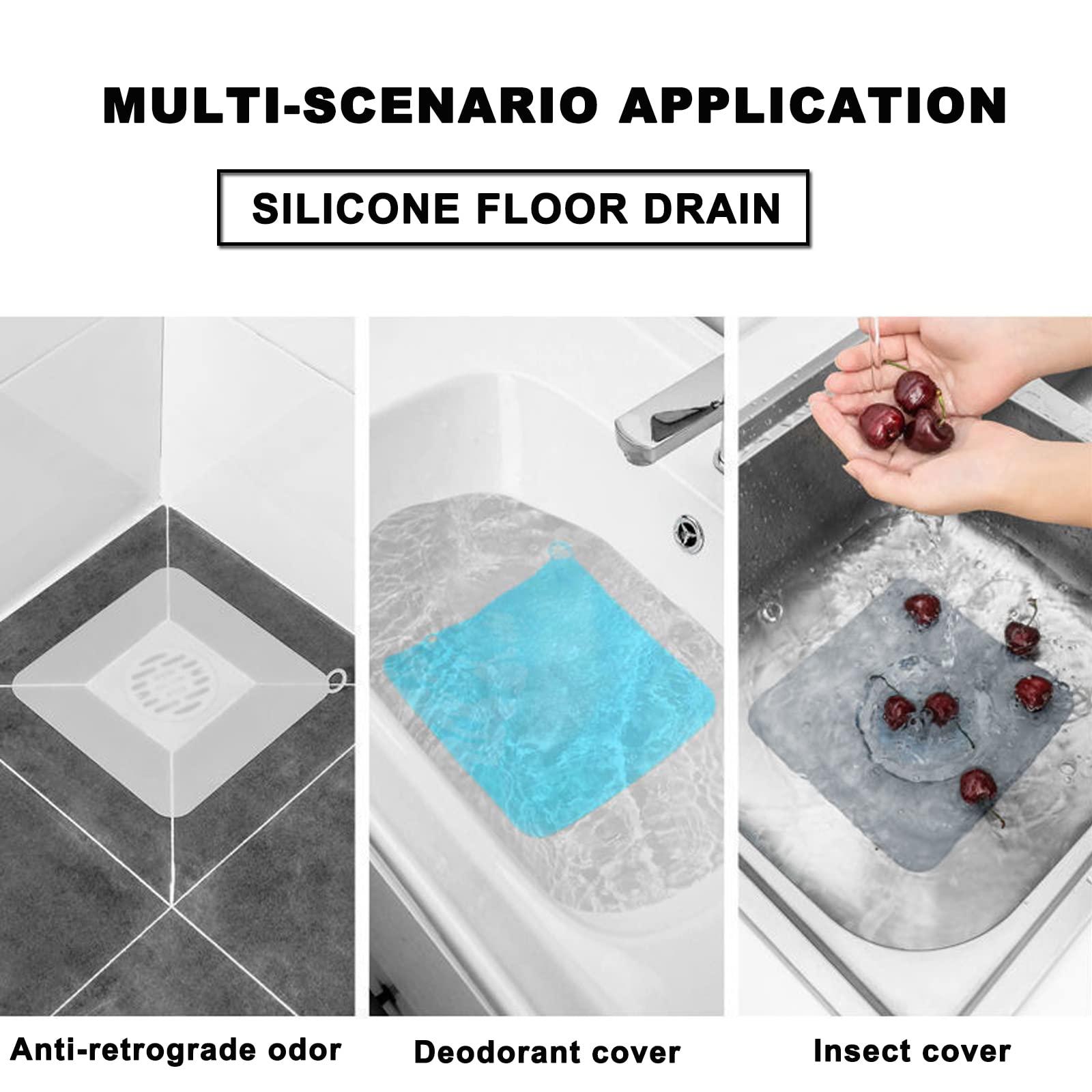 Tub Stopper Siliconen Afvoerstopper, Badkamer Anti-Geur Mat