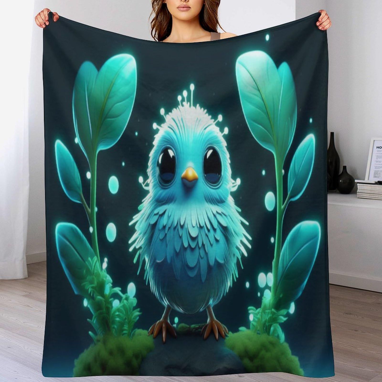 Plaid oiseau mignon couverture polaire le cadeau douillet idéal pour vos proches