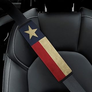 Bagea-Ka 2 Pack Car Seat Belt Pad Cover Texas Lone Star State Flag Pattern for Adults Kids, Universal Soft Safety Belt Shoulder Strap Cushion Protector for Backpack Bag Straps Cover