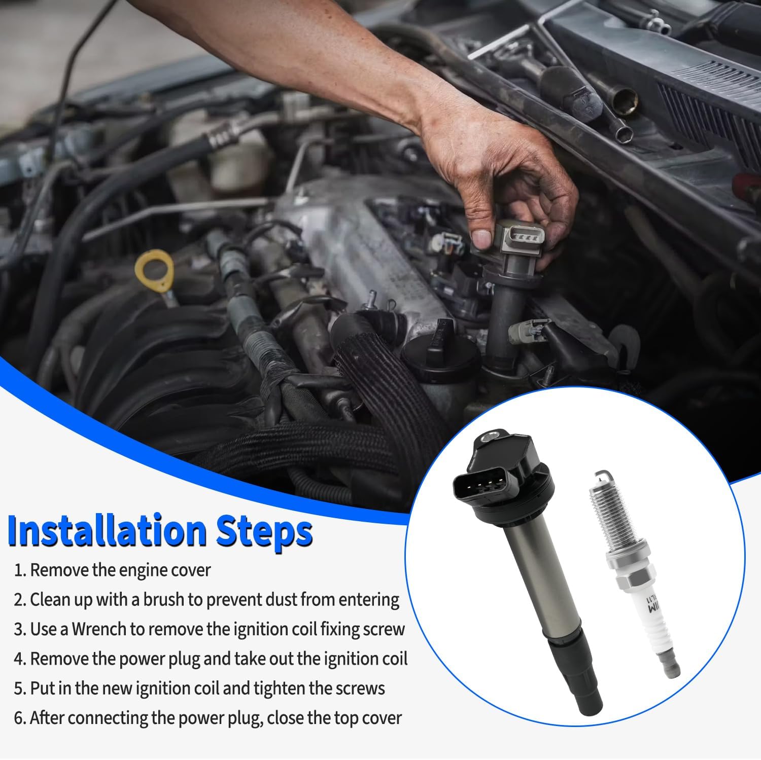 4PCS Ignition Coil Pack & Iridium Spark Plugs Compatible with 2009-2017 Toyota Corolla, 2009-2014 Matrix, 2010-2015 Prius, Lexus CT200h, Scion XD IM, Pontiac Vibe 1.8L L4 Replace UF596 UF619 & 93501