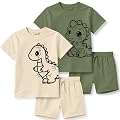 minicult Matching CottonTshirt and Shorts coords with cute animal Prints(Dino Combo)(Pack of 2)(2-3 Years)