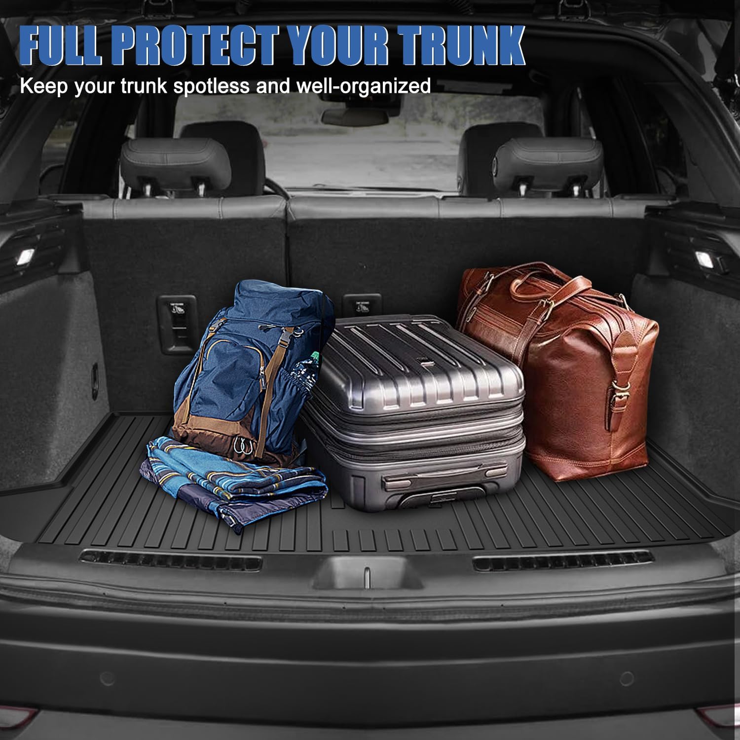 AOMSAZTO Floor Mats & Cargo Liner for Cadillac XT4 2019-2025 2026 All Weather Protection TPE Anti-Slip Full Set Custom Car Mats 2026 XT4 Accessories, Black - Image 4