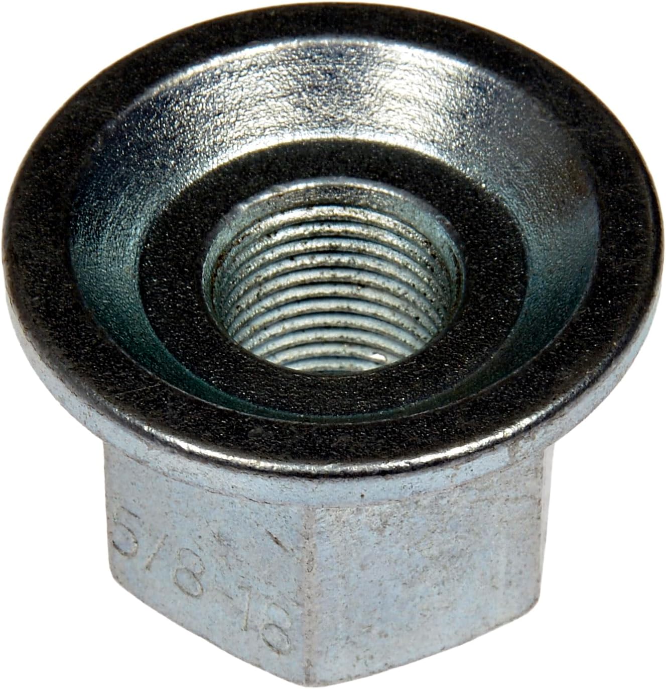 Dorman 611-057 Wheel Nut 5/8-18 Flanged Flat Face - 1-1/8 in. Hex, 1-1/16 in. Length Compatible with Select Dodge Models, 10 Pack