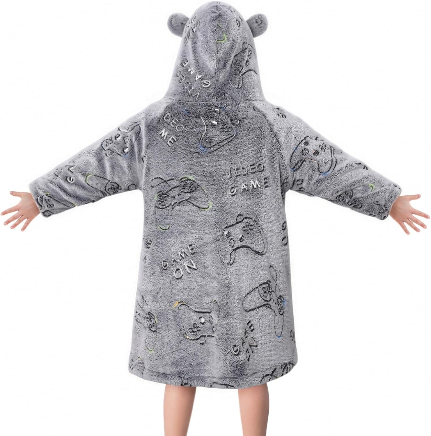 Redair Kids Wearable Blanket Hoodie Boys Girls Comfort Hooded Blanket Sweater with Pocket Cute Birthday Gifts 2-10Y