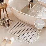 Summer&Kiss Stone Bath Mat, Quick Dry, Super Absorbent, Non Slip, Large Diatomaceous Earth, Off-White, Rectangular (23.5 x 15.4in)