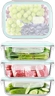 LXUDN Frischhaltedosen Glas mit Deckel 8 Stück - Glasbehälter für Mikrowelle, Spülmaschinen & Gefrierschrank - Meal Prep Boxen Lunchbox Glasdose