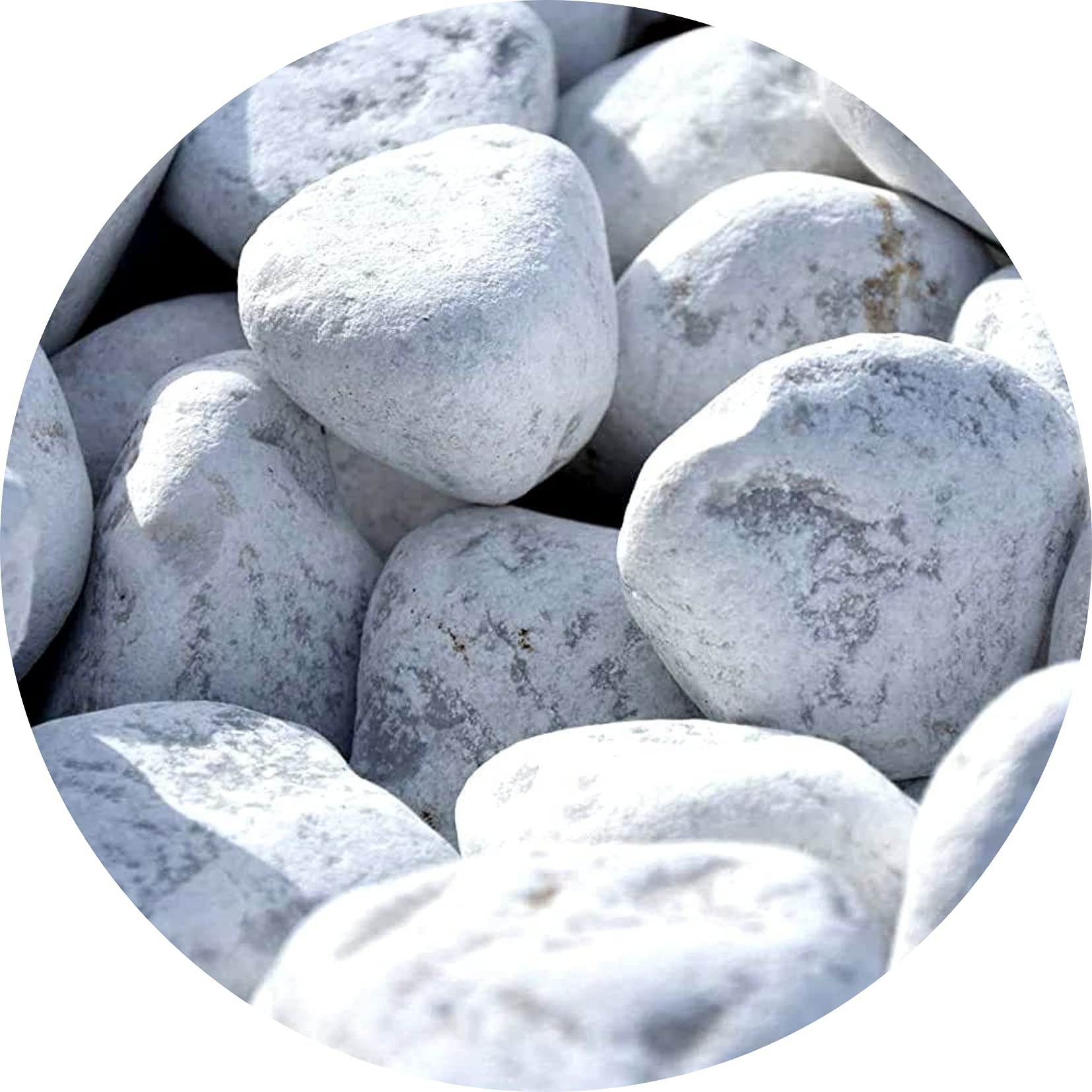 Carrara Decorative Natural Stones for Garden Pure Marble Snow White Large 60-120mm 20kg Greyish PEBBLES Landscape Garden Home