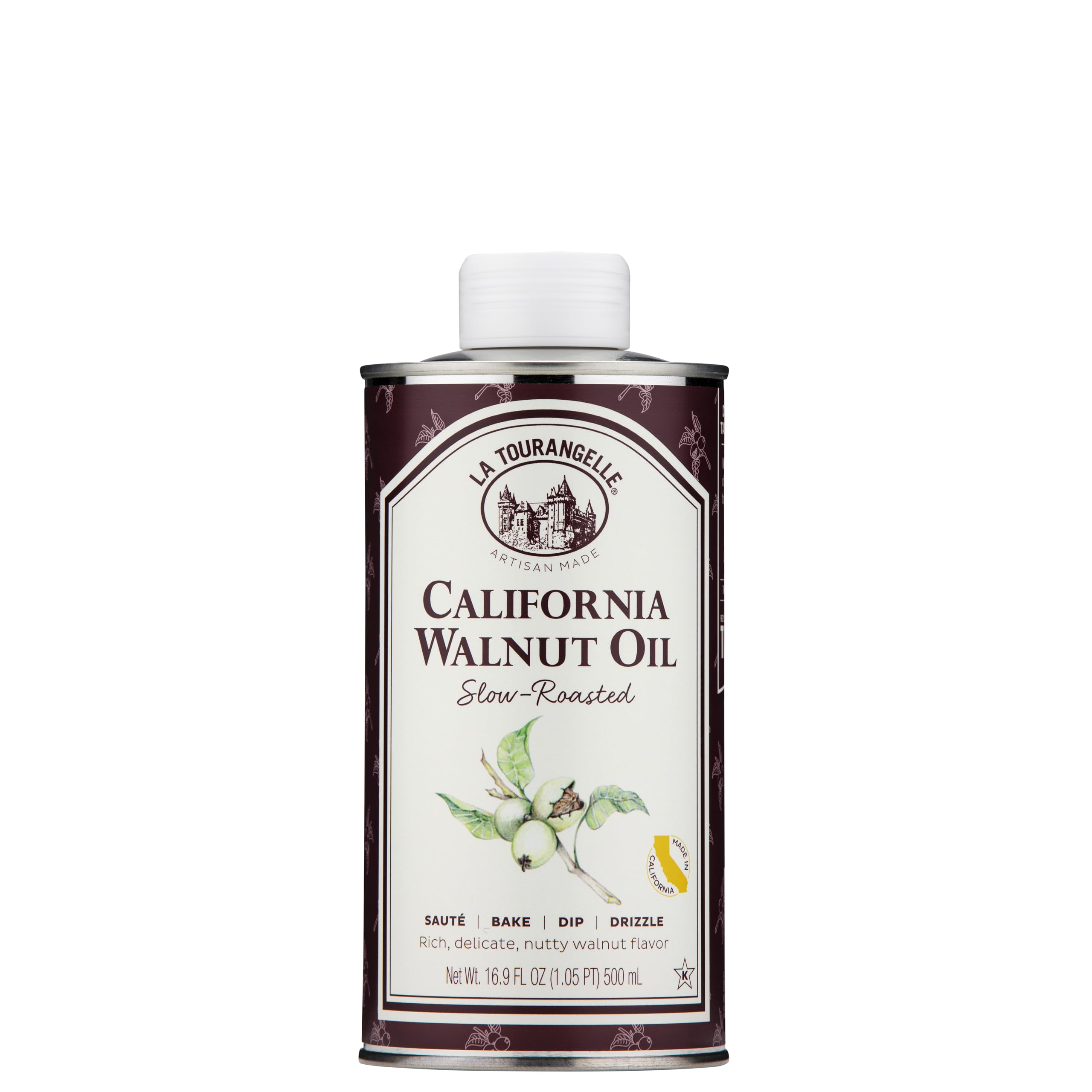 La Tourangelle, Roasted Walnut Oil, Plant-Based Source of Omega-3 Fatty Acid, Cooking, Baking, & Beauty, 16.9 Fl Oz