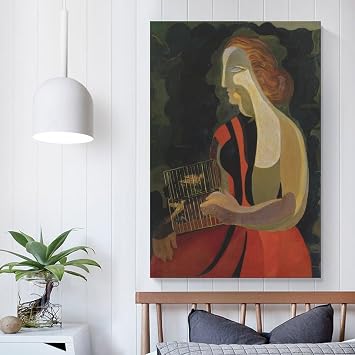 Alexandra Exter Woman with Birds Art Poster Mural Canvas Wall Art Prints Poster Gifts Photo Picture Painting Posters Room Decor Home Decorative 20x30inch(50x75cm)